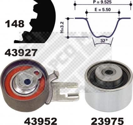 Mapco 23927 - Kit cinghie dentate autozon.pro