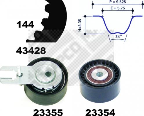 Mapco 23400 - Kit cinghie dentate autozon.pro