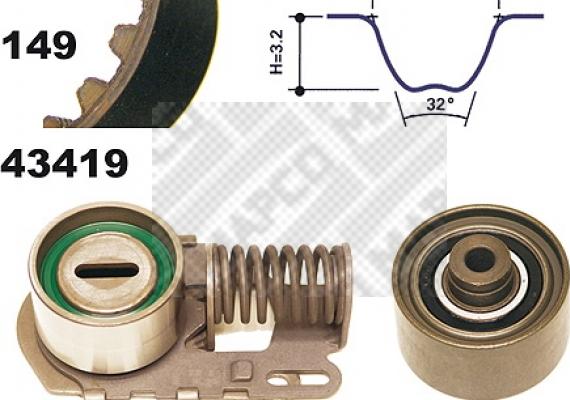 Mapco 23419 - Kit cinghie dentate autozon.pro