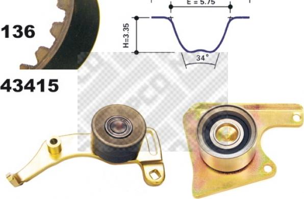 Mapco 23415 - Kit cinghie dentate autozon.pro