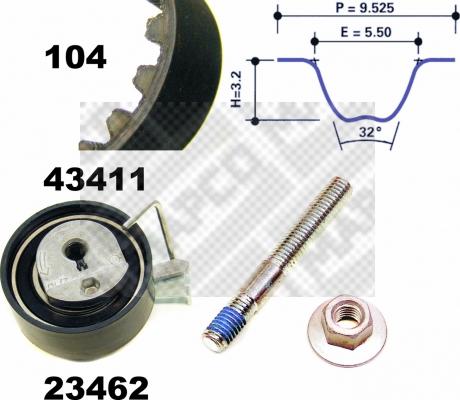 Mapco 23411 - Kit cinghie dentate autozon.pro