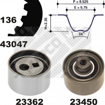 Mapco 23435 - Kit cinghie dentate autozon.pro