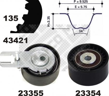 Mapco 23421 - Kit cinghie dentate autozon.pro