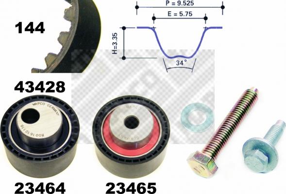 Mapco 23428 - Kit cinghie dentate autozon.pro