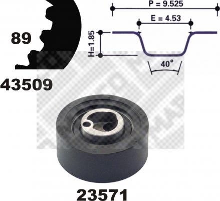 Mapco 23509 - Kit cinghie dentate autozon.pro