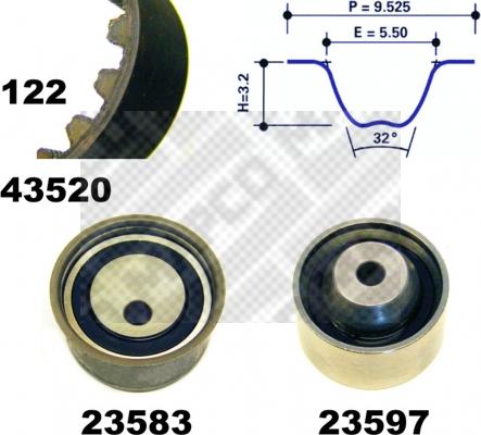 Mapco 23520 - Kit cinghie dentate autozon.pro