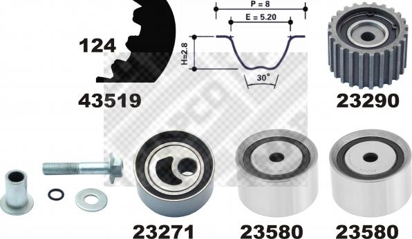 Mapco 23521 - Kit cinghie dentate autozon.pro