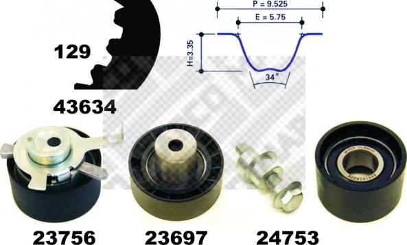 Mapco 23608 - Kit cinghie dentate autozon.pro