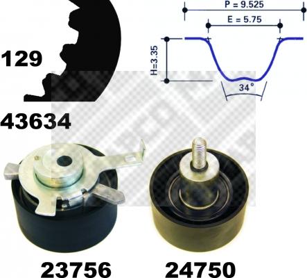 Mapco 23603 - Kit cinghie dentate autozon.pro