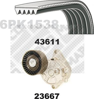 Mapco 23611 - Kit Cinghie Poly-V autozon.pro