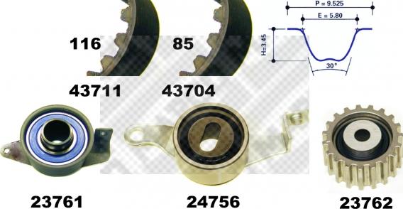 Mapco 23633 - Kit cinghie dentate autozon.pro