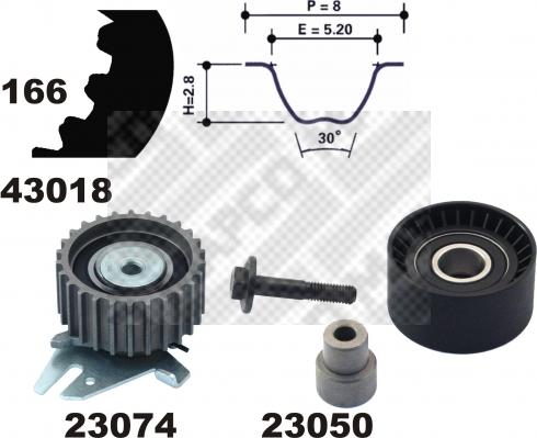 Mapco 23014 - Kit cinghie dentate autozon.pro