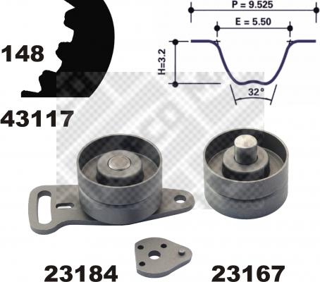 Mapco 23117 - Kit cinghie dentate autozon.pro