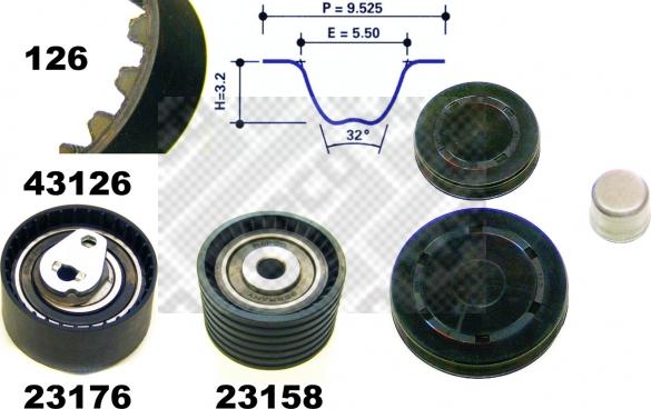 Mapco 23126 - Kit cinghie dentate autozon.pro