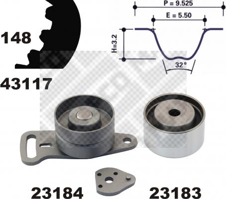 Mapco 23120 - Kit cinghie dentate autozon.pro