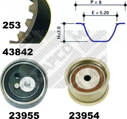 Mapco 23842 - Kit cinghie dentate autozon.pro