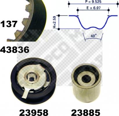 Mapco 23836 - Kit cinghie dentate autozon.pro