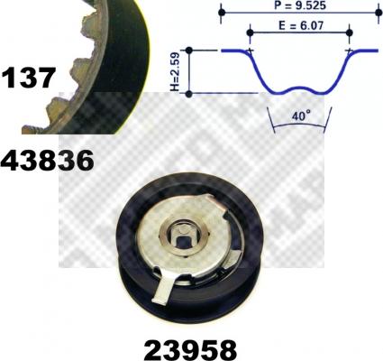 Mapco 23837 - Kit cinghie dentate autozon.pro