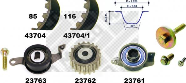 Mapco 23704 - Kit cinghie dentate autozon.pro