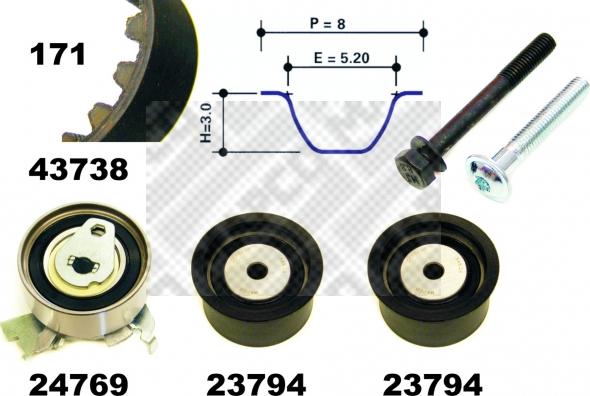 Mapco 23738 - Kit cinghie dentate autozon.pro