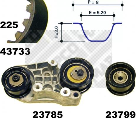 Mapco 23733 - Kit cinghie dentate autozon.pro