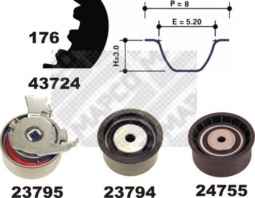 Mapco 23729 - Kit cinghie dentate autozon.pro