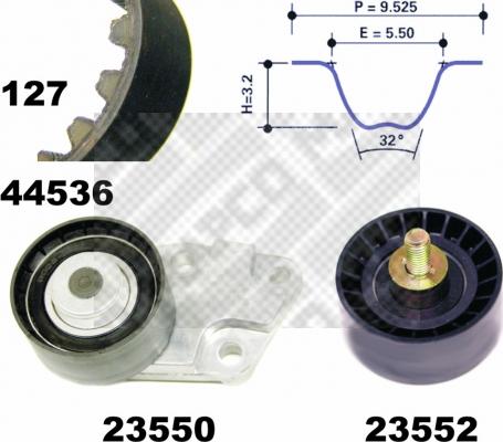 Mapco 73536 - Kit cinghie dentate autozon.pro