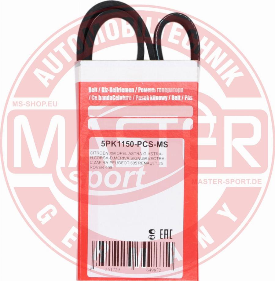 MASTER-SPORT GERMANY 5PK1150-PCS-MS - Cinghia Poly-V autozon.pro