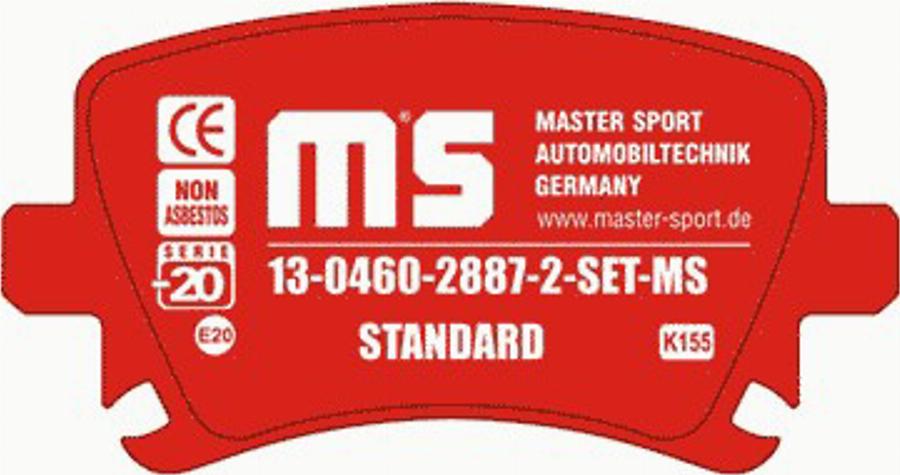 MASTER-SPORT GERMANY 13046028872-SET-MS - Kit pastiglie freno, Freno a disco autozon.pro