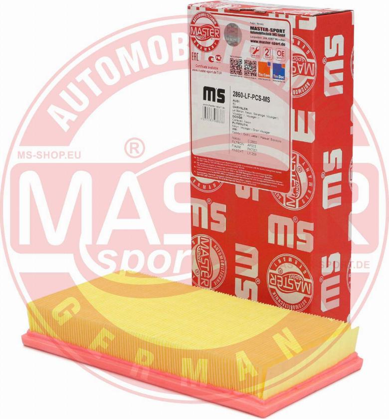 MASTER-SPORT GERMANY 2860-LF-PCS-MS - Filtro aria autozon.pro