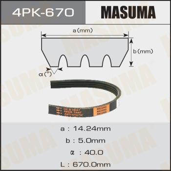 MASUMA 4PK670 - Cinghia Poly-V autozon.pro