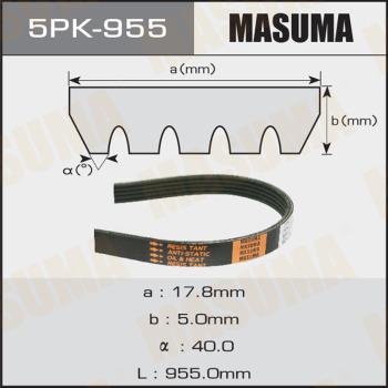 MASUMA 5PK955 - Cinghia Poly-V autozon.pro