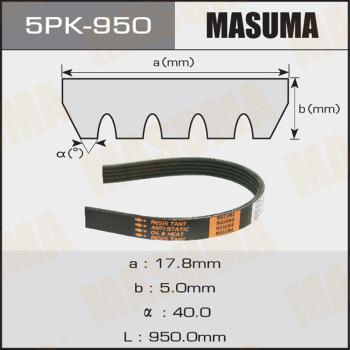 MASUMA 5PK950 - Cinghia Poly-V autozon.pro