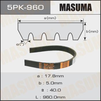 MASUMA 5PK-960 - Cinghia Poly-V autozon.pro