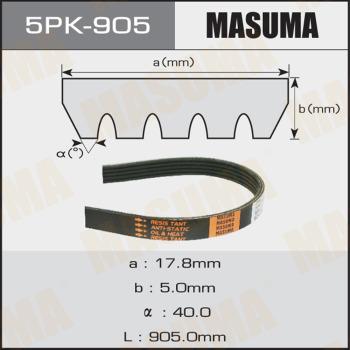 MASUMA 5PK-905 - Cinghia Poly-V autozon.pro