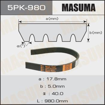 MASUMA 5PK980 - Cinghia Poly-V autozon.pro