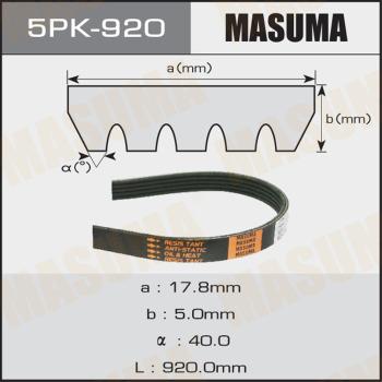 MASUMA 5PK920 - Cinghia Poly-V autozon.pro