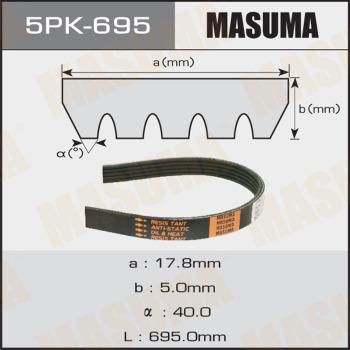 MASUMA 5PK-695 - Cinghia Poly-V autozon.pro