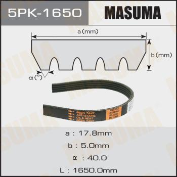 MASUMA 5PK-1650 - Cinghia Poly-V autozon.pro