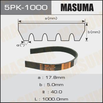 MASUMA 5PK1000 - Cinghia Poly-V autozon.pro