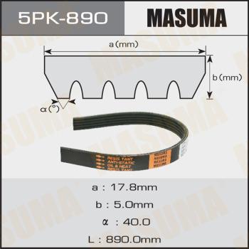 MASUMA 5PK-890 - Cinghia Poly-V autozon.pro