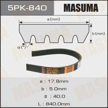 MASUMA 5PK-840 - Cinghia Poly-V autozon.pro