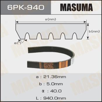 MASUMA 6PK-940 - Cinghia Poly-V autozon.pro