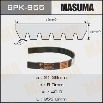 MASUMA 6PK955 - Cinghia Poly-V autozon.pro