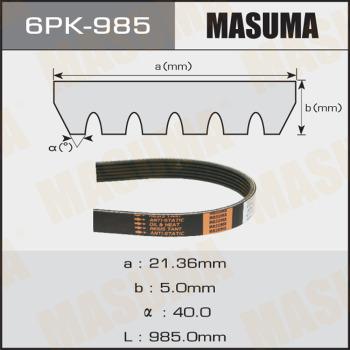 MASUMA 6PK985 - Cinghia Poly-V autozon.pro