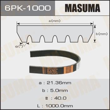 MASUMA 6PK1000 - Cinghia Poly-V autozon.pro