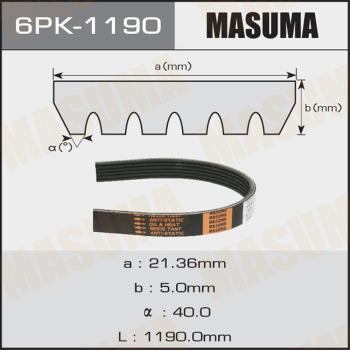 MASUMA 6PK1190 - Cinghia Poly-V autozon.pro