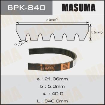 MASUMA 6PK-840 - Cinghia Poly-V autozon.pro