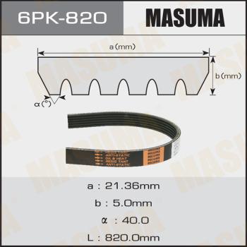 MASUMA 6PK820 - Cinghia Poly-V autozon.pro