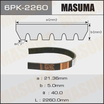 MASUMA 6PK-2260 - Cinghia Poly-V autozon.pro